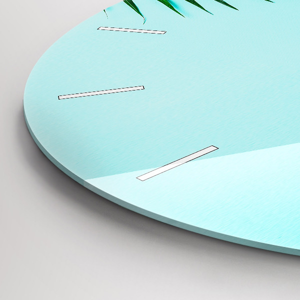 Pendule murale ronde Palmiers verts