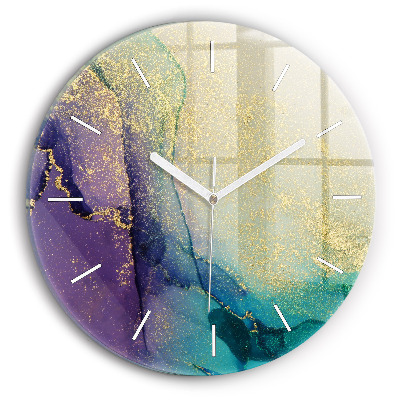 Horloge ronde Abstraction des couleurs
