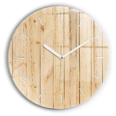Horloge ronde planches de bois