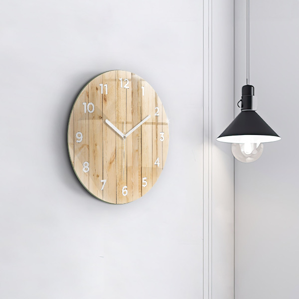 Horloge ronde planches de bois