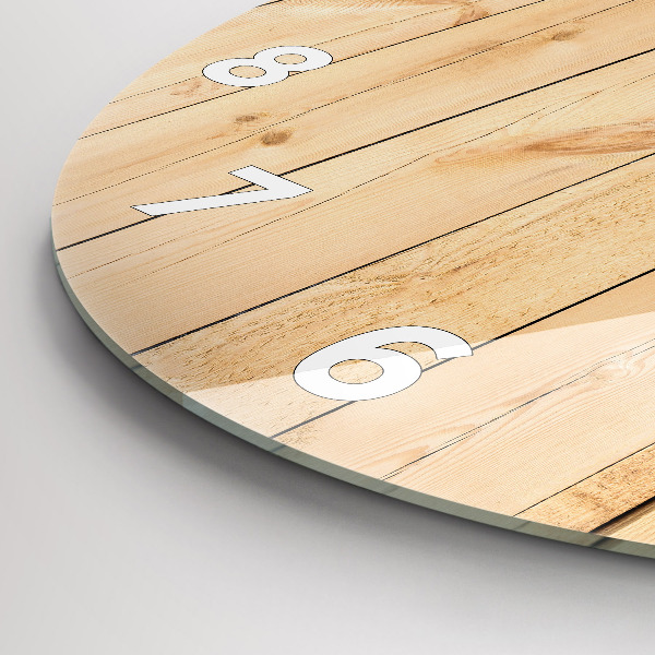 Horloge ronde planches de bois