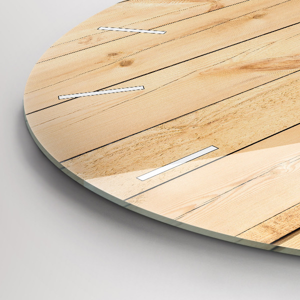 Horloge ronde planches de bois