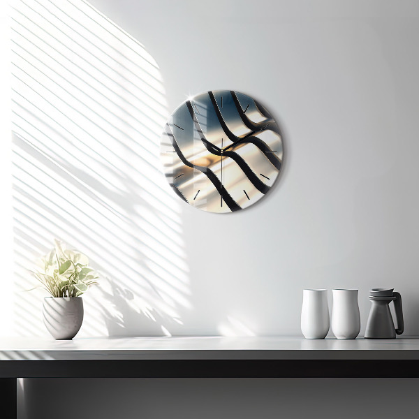 Horloge ronde Motif argenté
