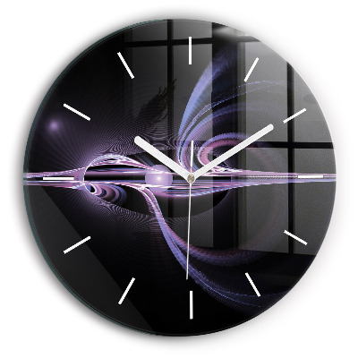 Horloge ronde Abstraction violette