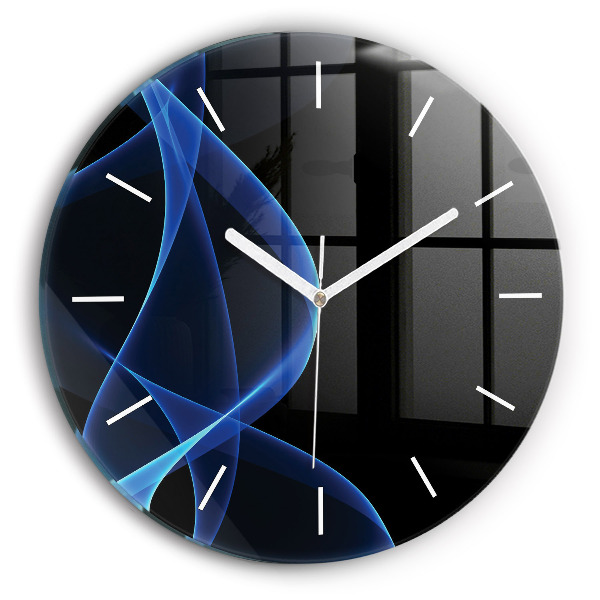 Horloge ronde Lignes bleues