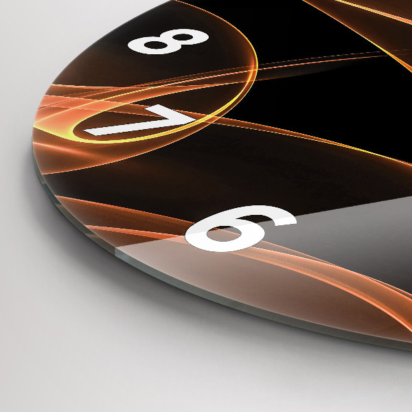 Horloge ronde Lignes orange