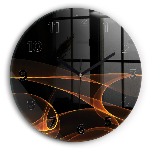 Horloge ronde Lignes orange