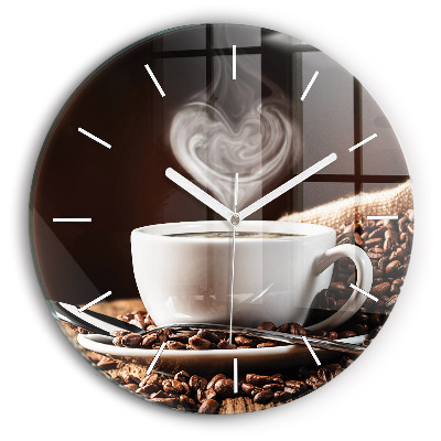Horloge ronde Une tasse de café