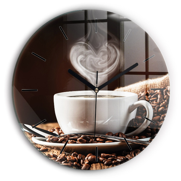 Horloge ronde Une tasse de café