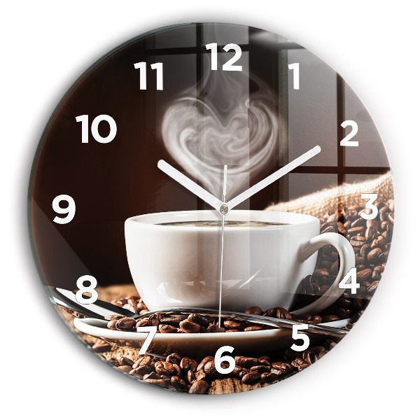 Horloge ronde Une tasse de café