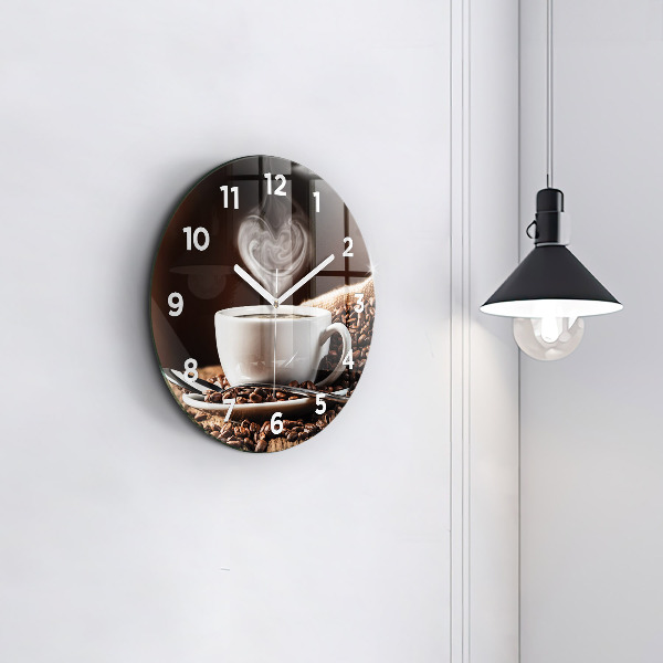 Horloge ronde Une tasse de café