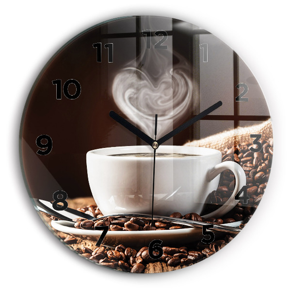 Horloge ronde Une tasse de café