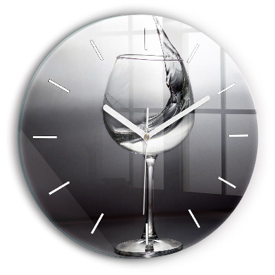 Horloge ronde Un verre de vin
