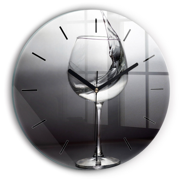 Horloge ronde Un verre de vin