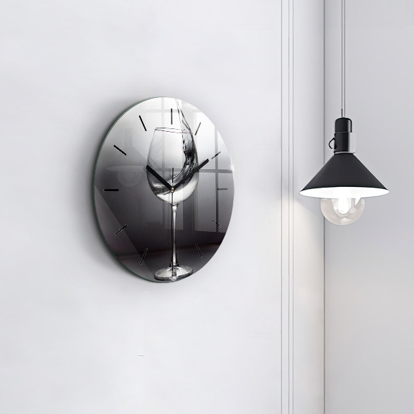 Horloge ronde Un verre de vin