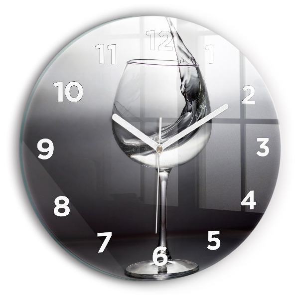 Horloge ronde Un verre de vin