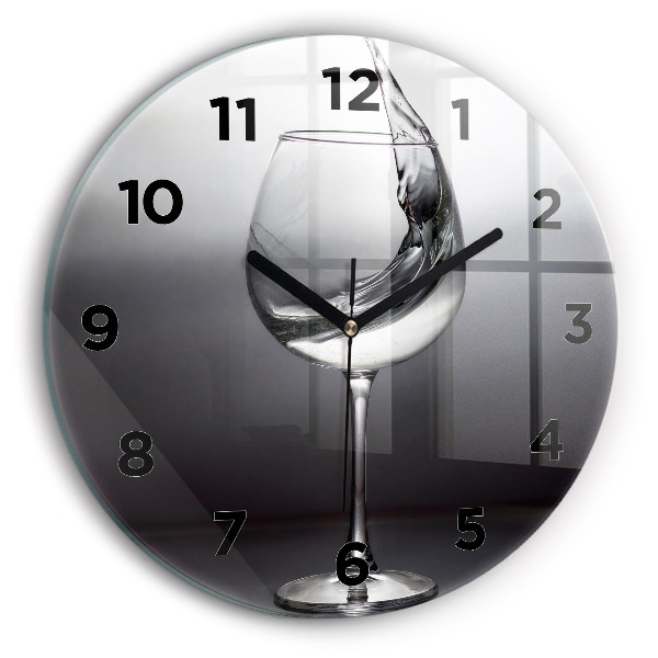 Horloge ronde Un verre de vin