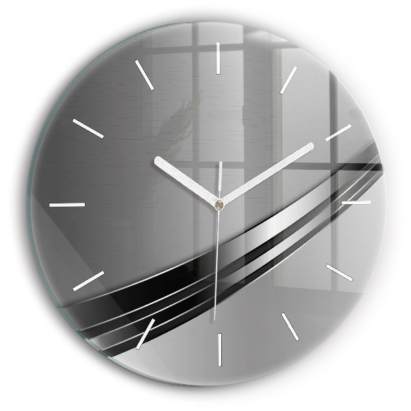 Horloge ronde Lignes argentées
