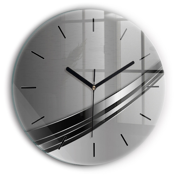 Horloge ronde Lignes argentées