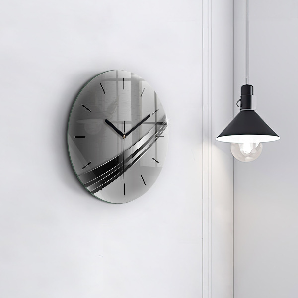 Horloge ronde Lignes argentées