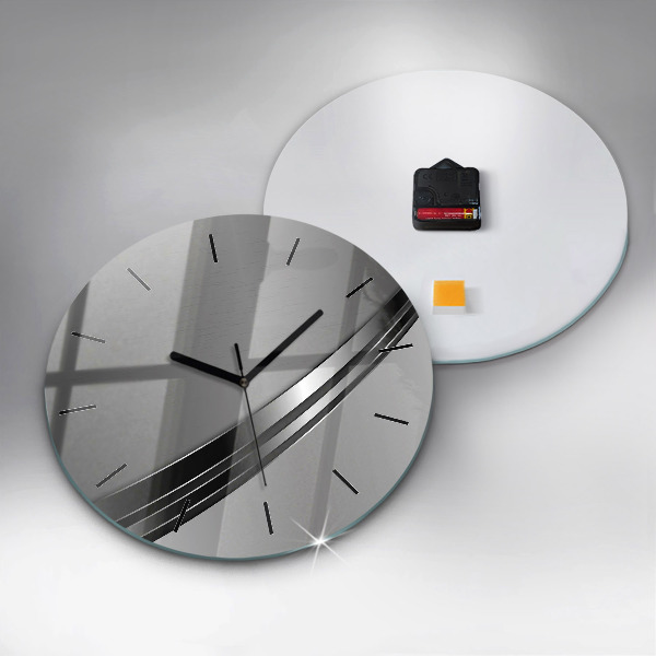 Horloge ronde Lignes argentées