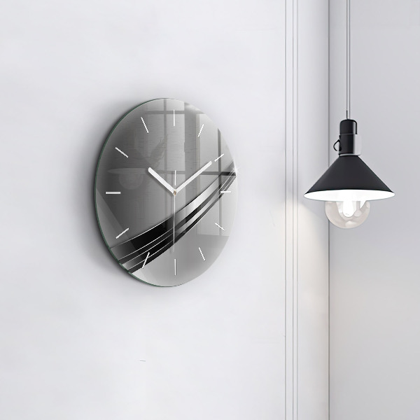 Horloge ronde Lignes argentées