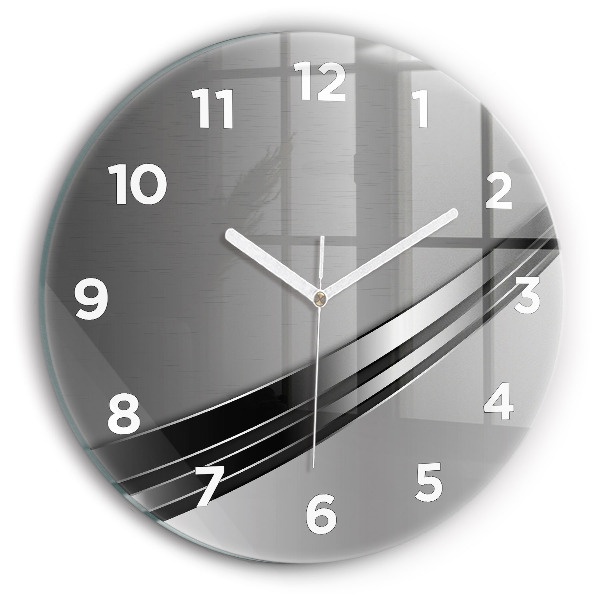 Horloge ronde Lignes argentées