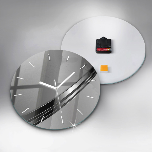 Horloge ronde Lignes argentées