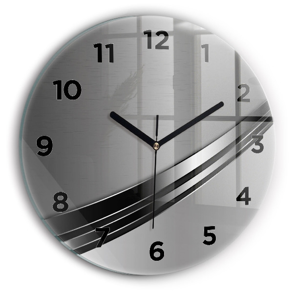 Horloge ronde Lignes argentées