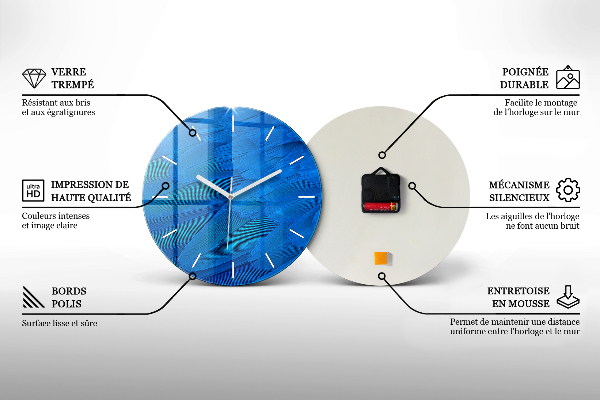 Horloge ronde Motif de vague abstrait