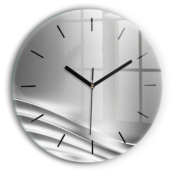 Horloge ronde Abstraction argentée
