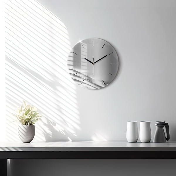 Horloge ronde Abstraction argentée