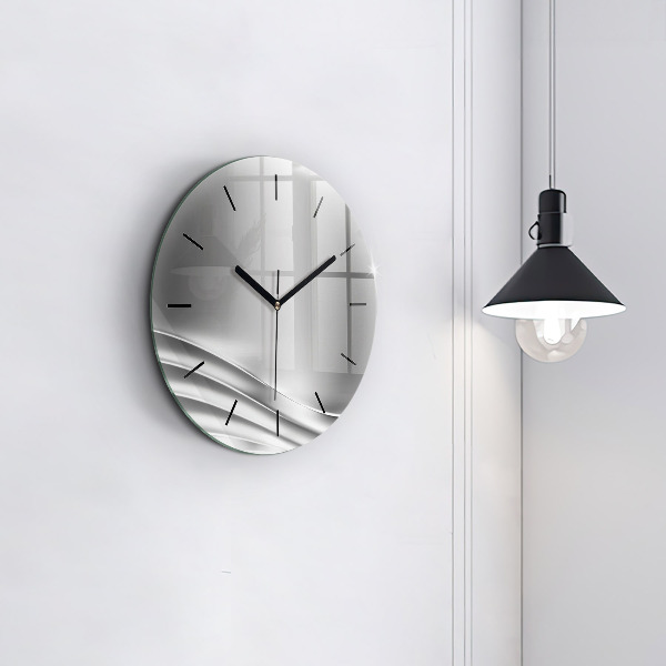 Horloge ronde Abstraction argentée