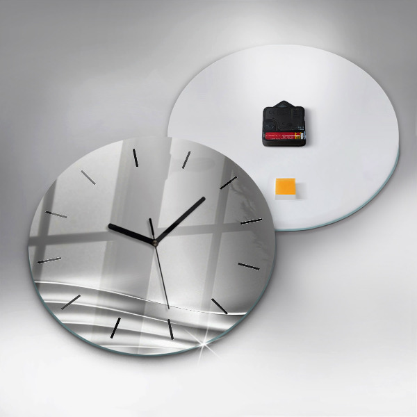 Horloge ronde Abstraction argentée
