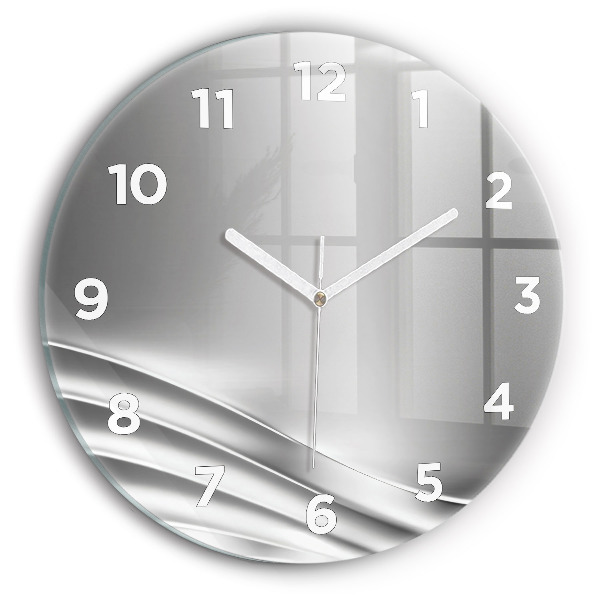 Horloge ronde Abstraction argentée