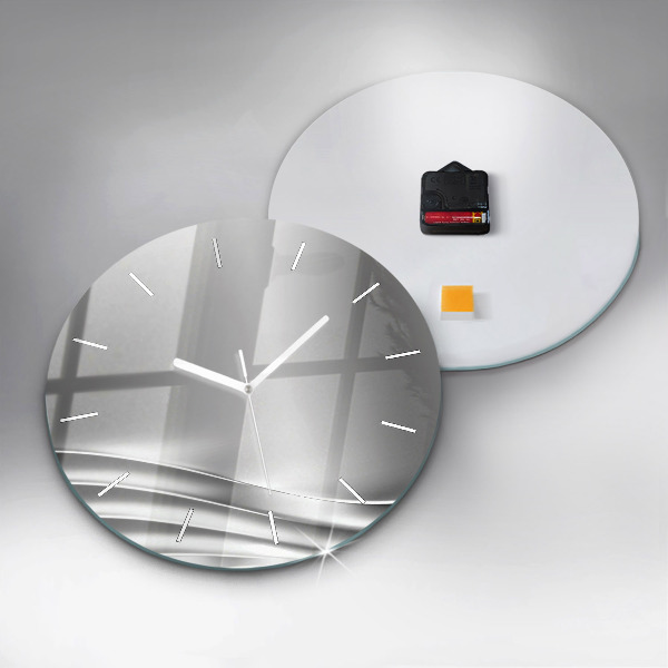 Horloge ronde Abstraction argentée