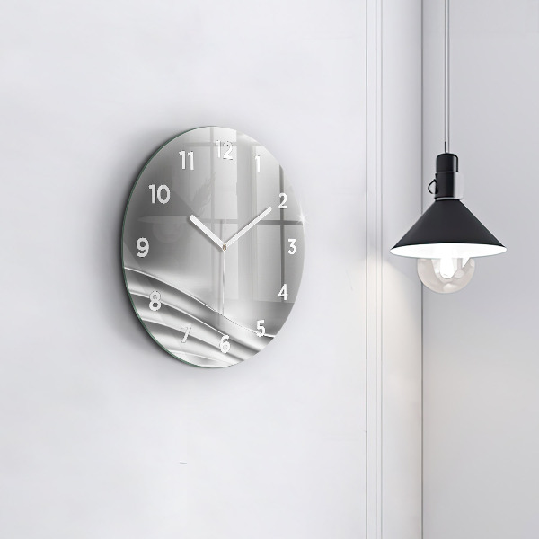 Horloge ronde Abstraction argentée