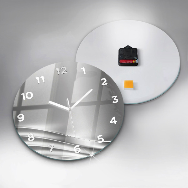 Horloge ronde Abstraction argentée