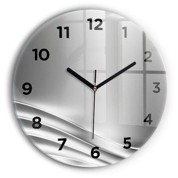 Horloge ronde Abstraction argentée