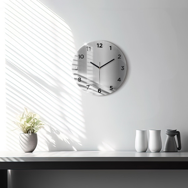 Horloge ronde Abstraction argentée