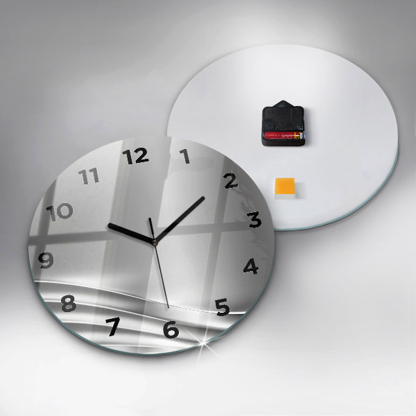 Horloge ronde Abstraction argentée