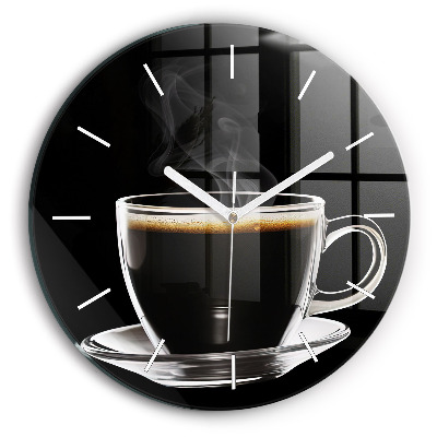 Horloge ronde Café noir