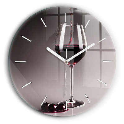 Horloge ronde Un verre de vin rouge