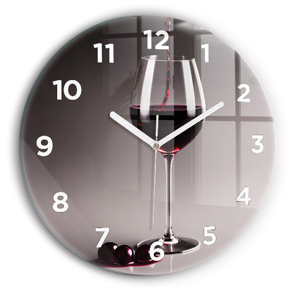 Horloge ronde Un verre de vin rouge