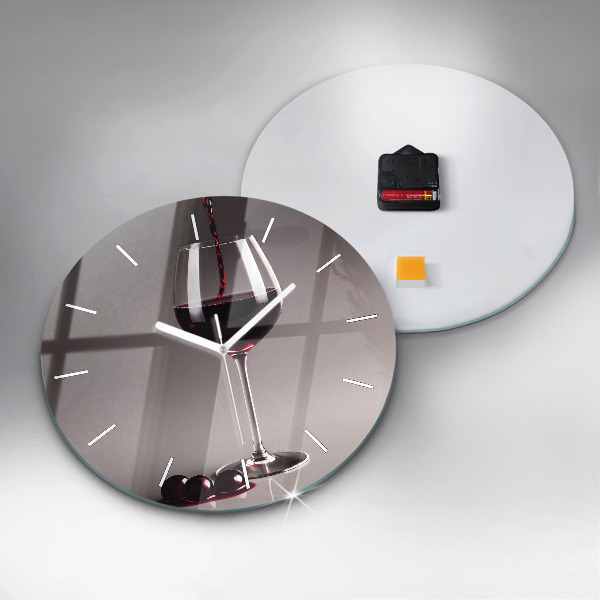 Horloge ronde Un verre de vin rouge
