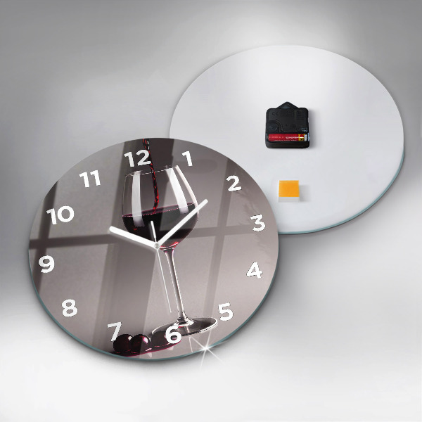 Horloge ronde Un verre de vin rouge