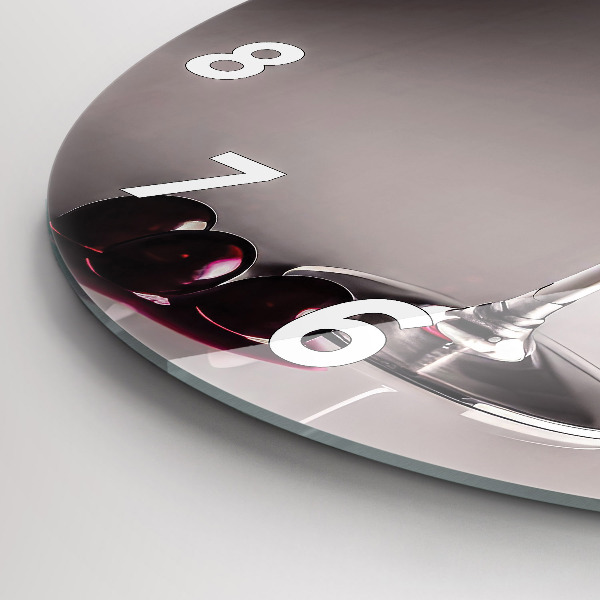 Horloge ronde Un verre de vin rouge