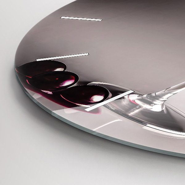 Horloge ronde Un verre de vin rouge
