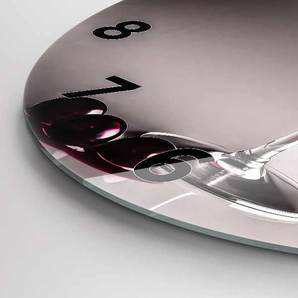 Horloge ronde Un verre de vin rouge