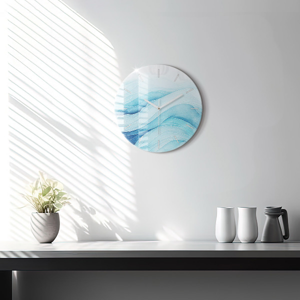 Horloge ronde Nuages bleus
